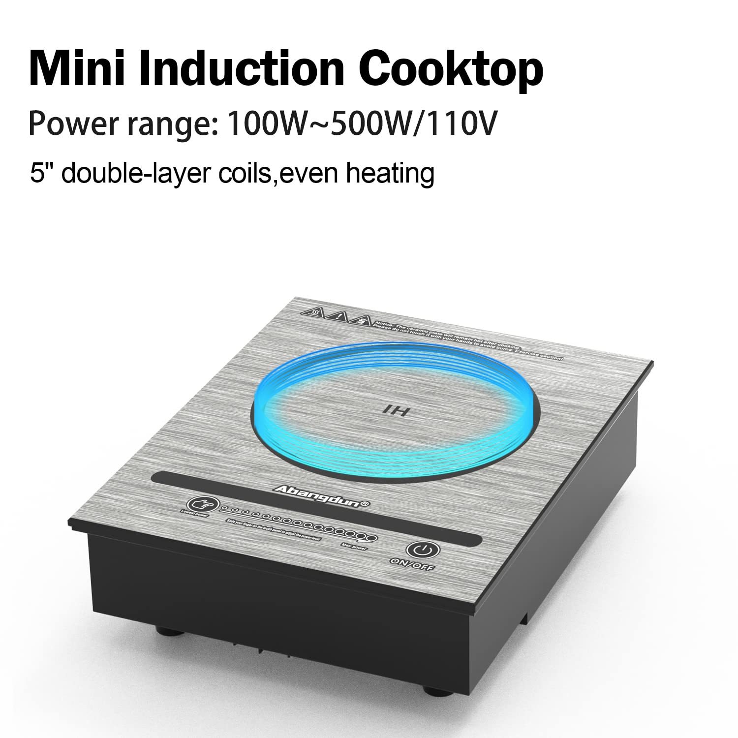 Mini Induction Cooktop, 500W /110V Mini Electric Countertop Burners Portable Small Induction Hot Plate