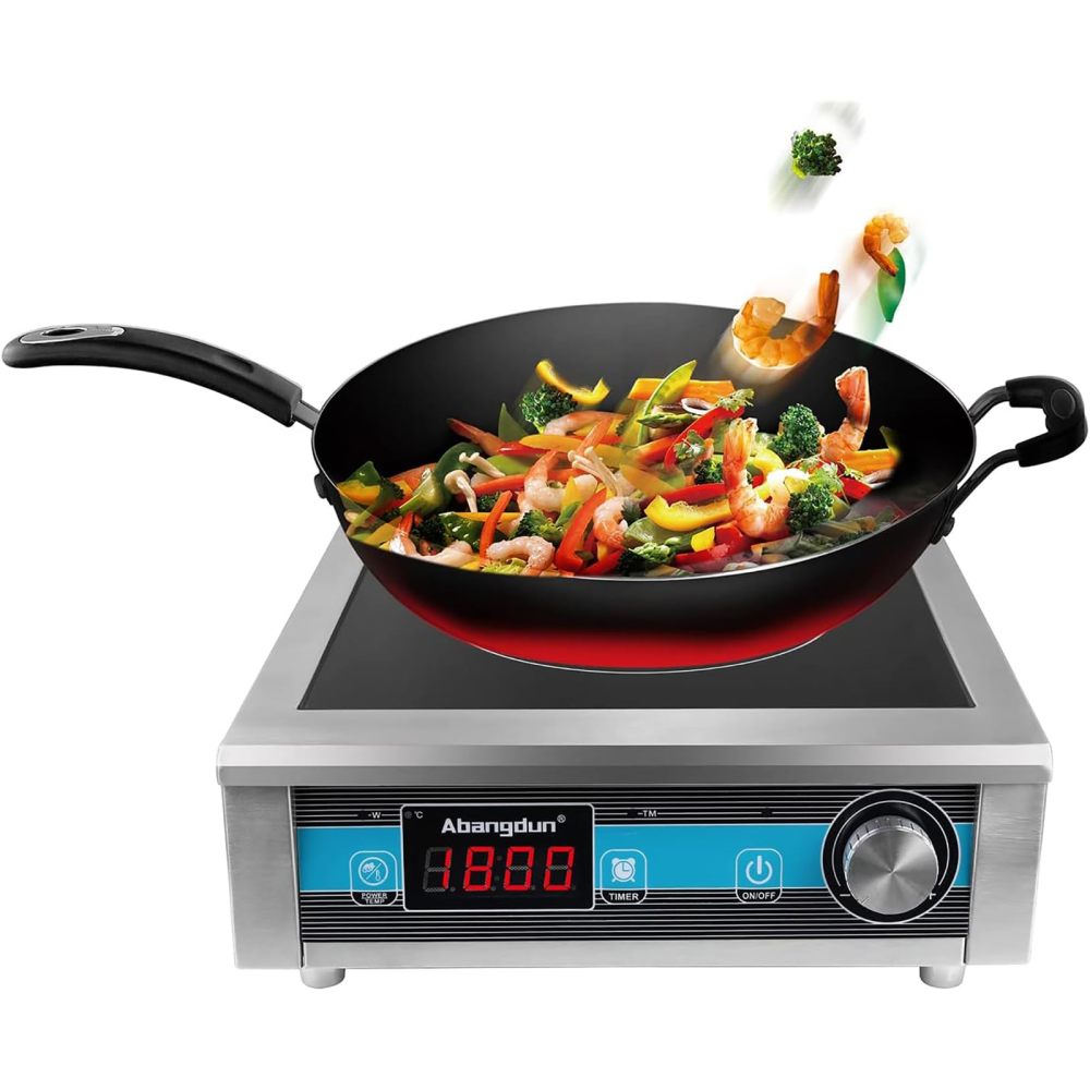 Commercial Grade Countertop Burner 1800 W /120V Commercial Induction Cooktop 9 Inch Heating Coil Hot Plate Even Heating at each power level