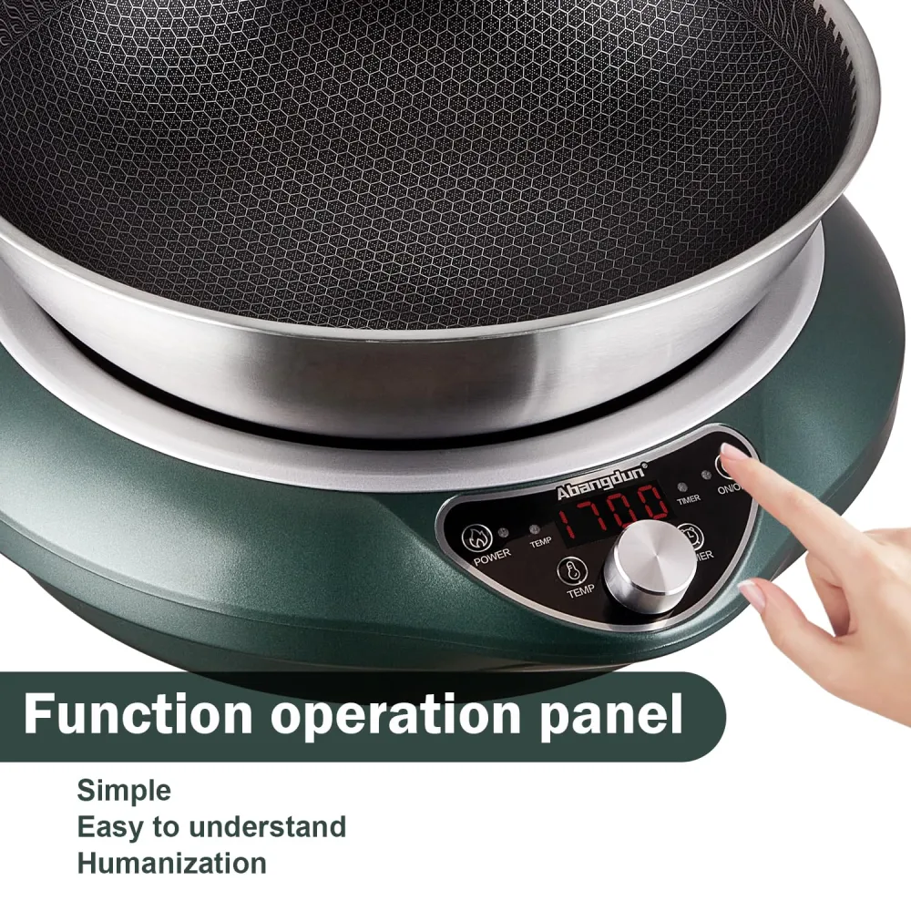 Abangdun 1700W 100V～185V Induction Cooktop Concave Curved Surface ...