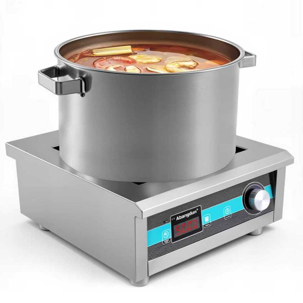 Induction cooktop commercial grade 5000W/190V~275V 20 Level Temp&Power Ctrl professional range electric stove countertop burners cooking heater non-circulating heating at low power 18-hour timer hot plate for kitchen restaurants Abangdun