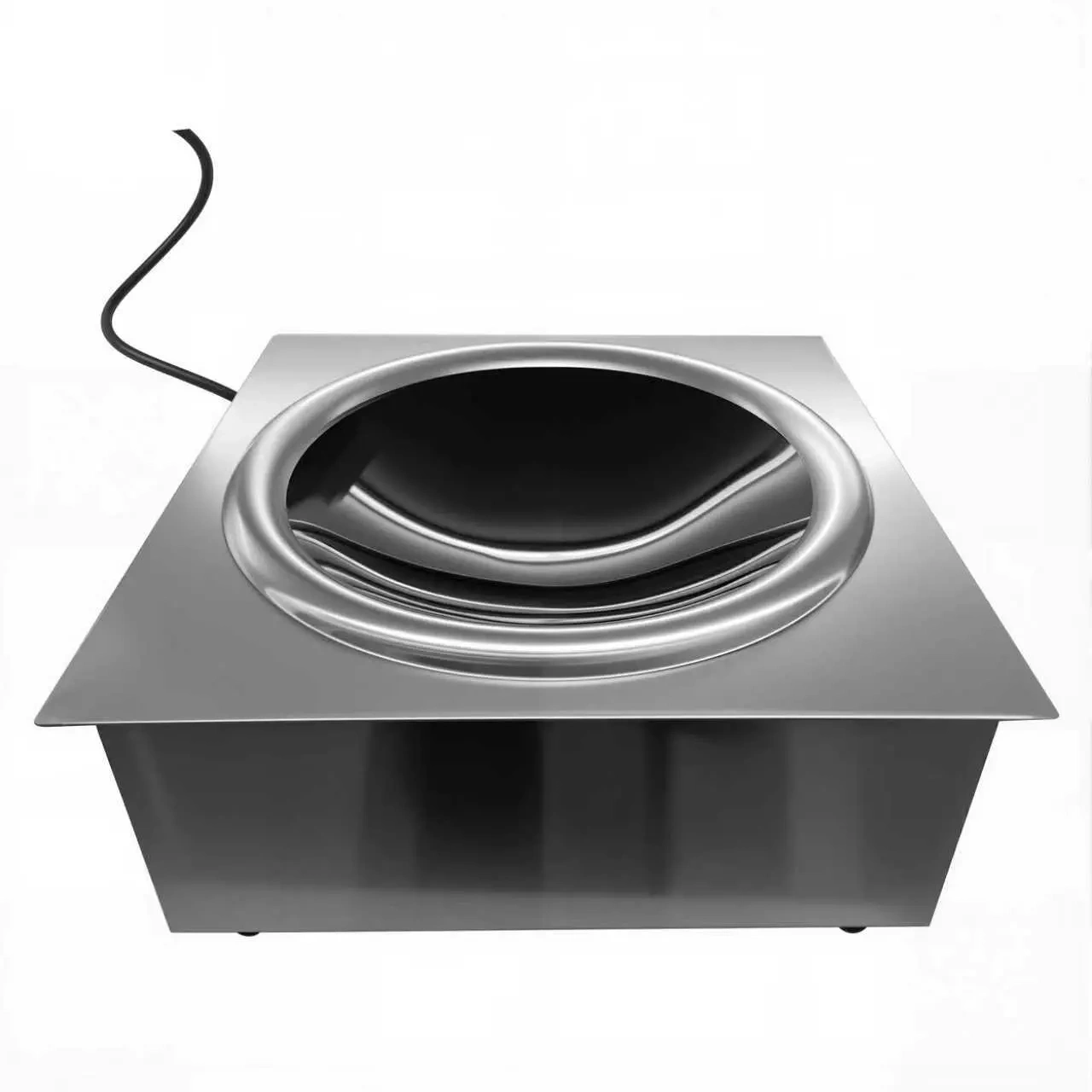 3500W – 5000W Commercial Concave Induction Cooker | Stainless Steel, Knob Control, 16×16×7-inch | Customizable Power | OEM/ODM Supported