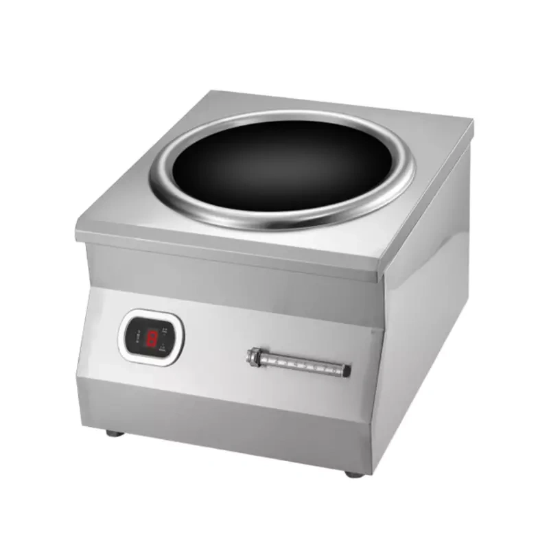 Industrial 8000W Concave Induction Cooker | Wok-Type Magnetic Control Switch | Customizable OEM | Stainless Steel Housing | 21×22×12 Inches