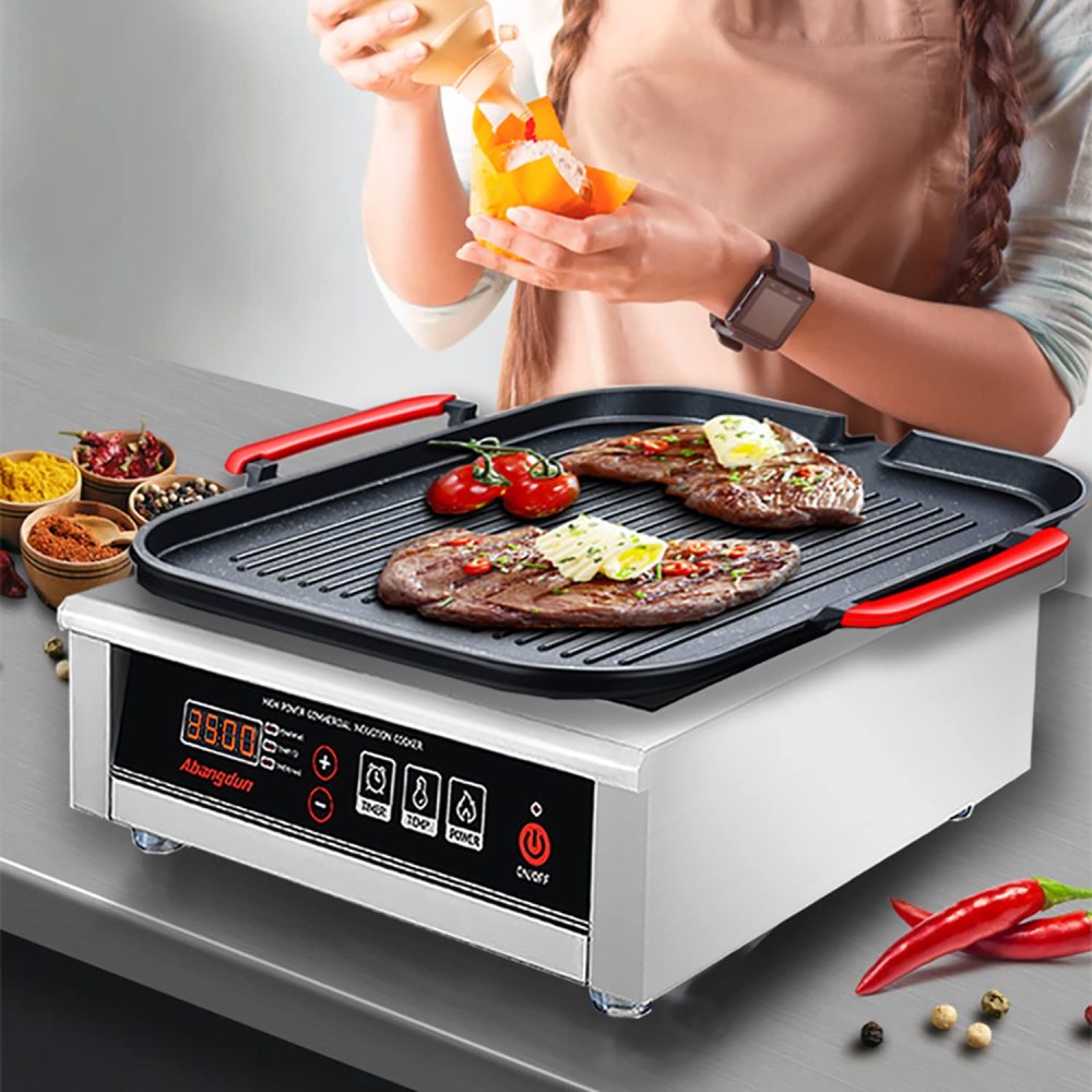 Commercial Range Countertop Burners 3500W/240V Induction Cooktop18-hour Timer Hot Plate for Kitchen Restaurants Abangdun (Single Burner)