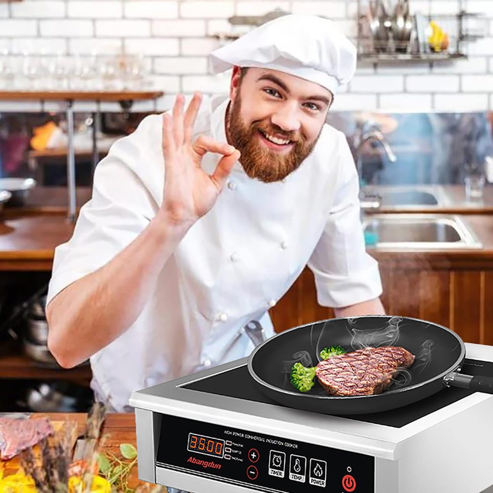 Commercial Range Countertop Burners 3500W/240V Induction Cooktop18-hour Timer Hot Plate for Kitchen Restaurants Abangdun (Single Burner)