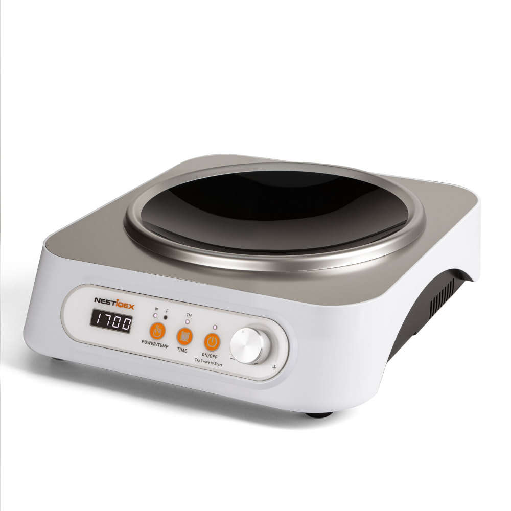 1700W 85V~120V  Induction Cooktop Concave Wok Burner Portable Electric Stove Countertop Heater With 13-inch Carbon Steel Wok
