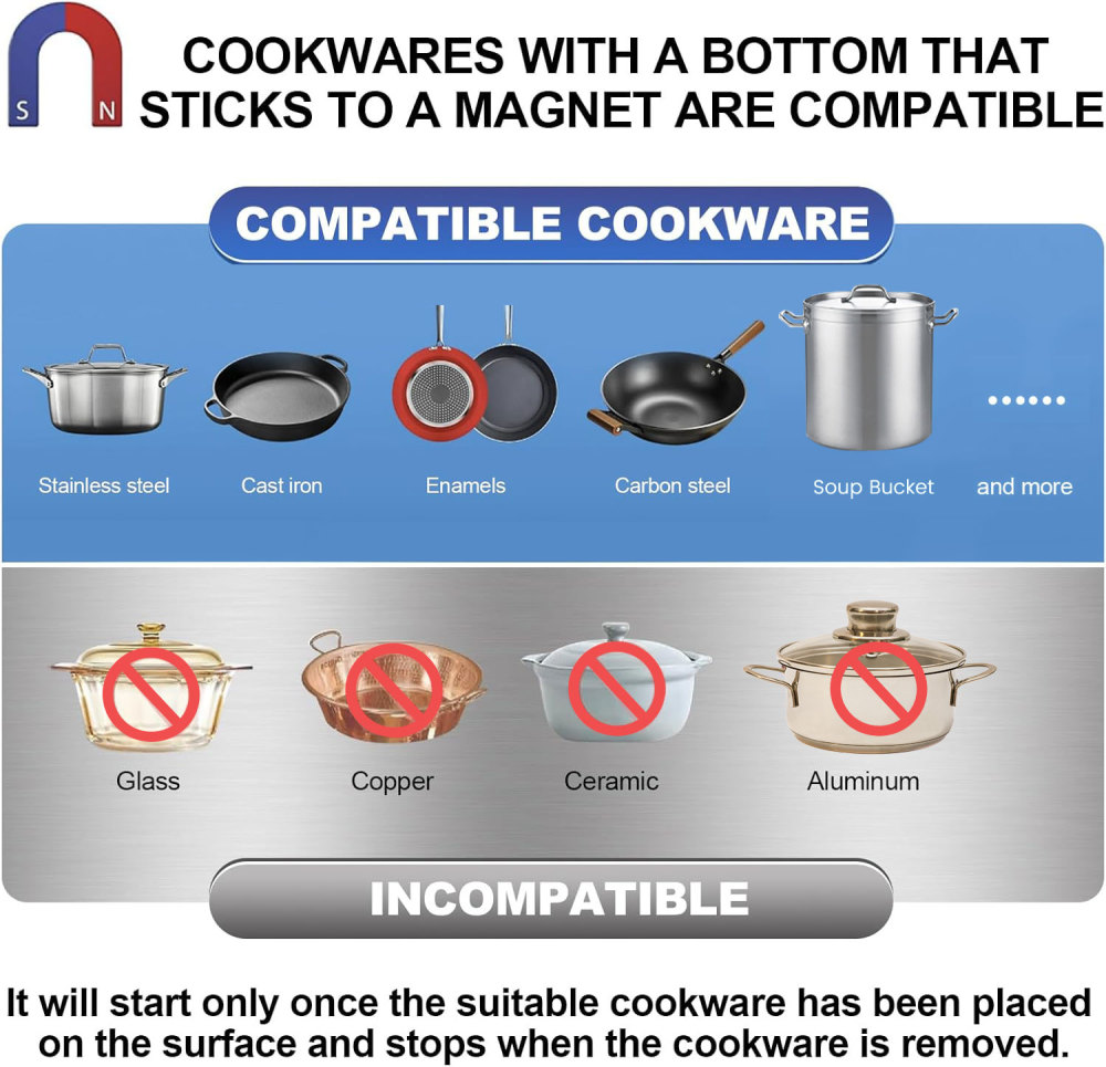Abangdun 3500W 195V～275V Commercial Induction Cooktop 2026 New Single Induction Burner Precise Power/Temp Ctrl No Pulsing On/off When Low Watts Heating with 18-Hour Timer High-Efficiency Induction Heater for Restaurant & Hotel Kitchen Cooking Appliances