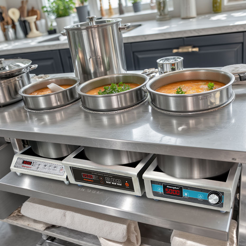 Abangdun 3500W 195V～275V Commercial Induction Cooktop 2026 New Single Induction Burner Precise Power/Temp Ctrl No Pulsing On/off When Low Watts Heating with 18-Hour Timer High-Efficiency Induction Heater for Restaurant & Hotel Kitchen Cooking Appliances