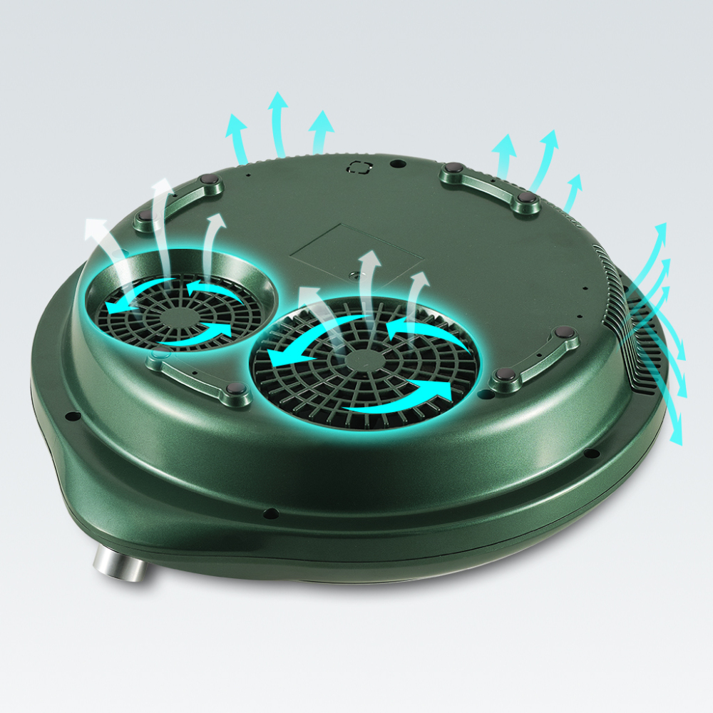 Abangdun Induction Wok Pan Cooktop 1700W (85V~175V) 16 Levels Temperature & Power Control Induction Wok Burner with 18 Hours Timer, Auto-off, Fast & Even Heating Concave Electric Stove (Green)