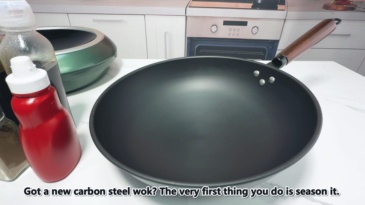 Abangdun 13″ Carbon Steel Wok Pan 2026 New  Seasoned Nutrited Round Bottom with Lid China Stir Fry Pan Non stick for Induction, Electric, Gas Stove Cooker Skillet No Layer By Iron Nitride Process Chinese Wok Pan Professional Chef Good Choice