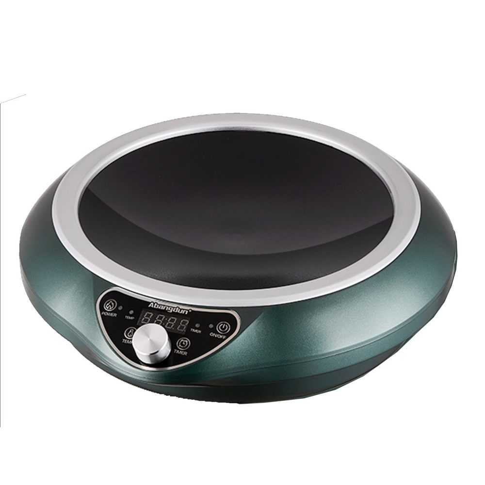 Abangdun 1700W 100V～185V Induction Cooktop Wok Burner 2026 New 1.97″ Deep Concave Curved Surface 16 Watts 200~1700W Real Precise Power/Temp Ctrl Electric Stove Hot Plate Commercial Countertop Cooker Heater Pot Hob Top Portable Camp Outdoor Cooking