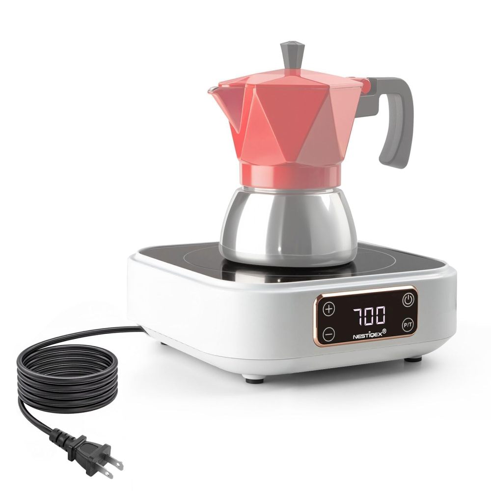 Mini Induction Cooktop 700W, 120V Portable Single Induction Burner 2026 New – Compact Electric Hot Plate for Small Kitchens, Travel, RV, Camping – Quick Heat for Coffee, Tea, Flameless, Easy-Clean