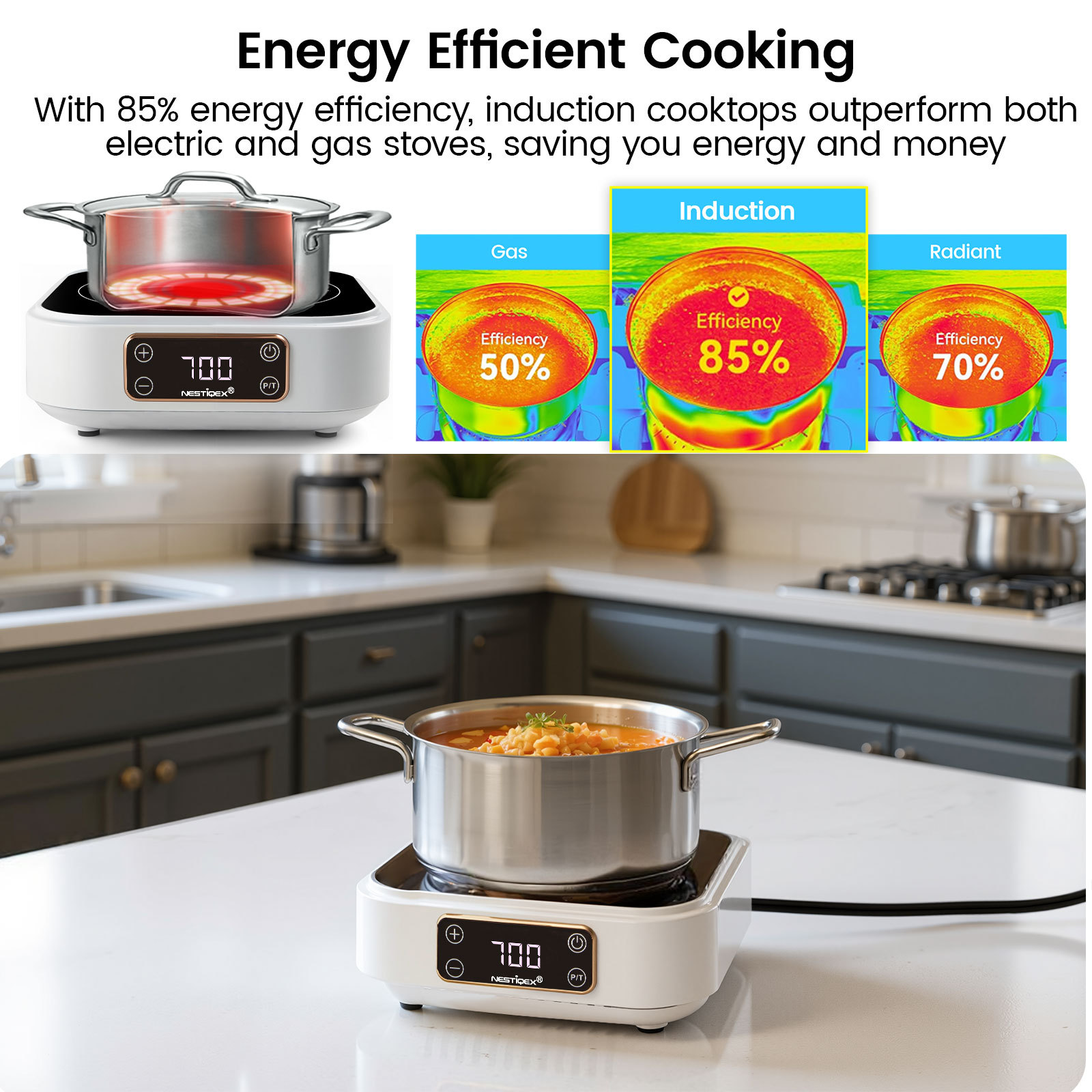 Nestiqex 18F commercial induction cooktop for power details