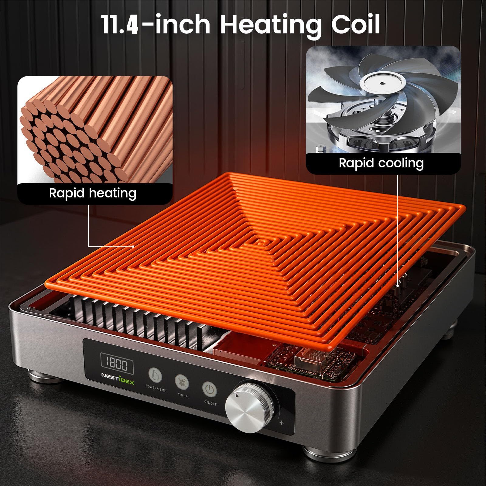 bangdun 40F induction cooktop heating performance graphic