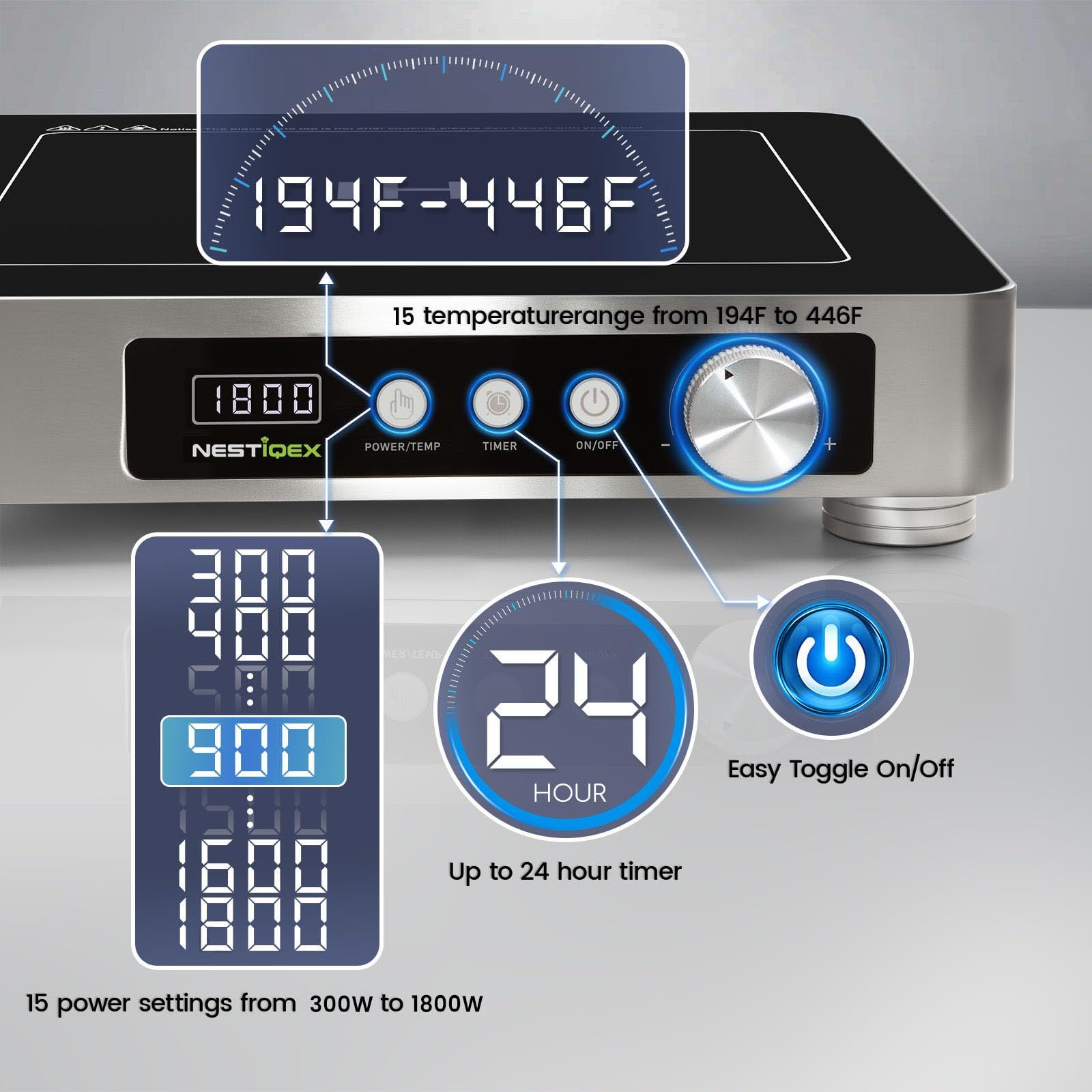 Abangdun 40F induction cooktop touch controls
