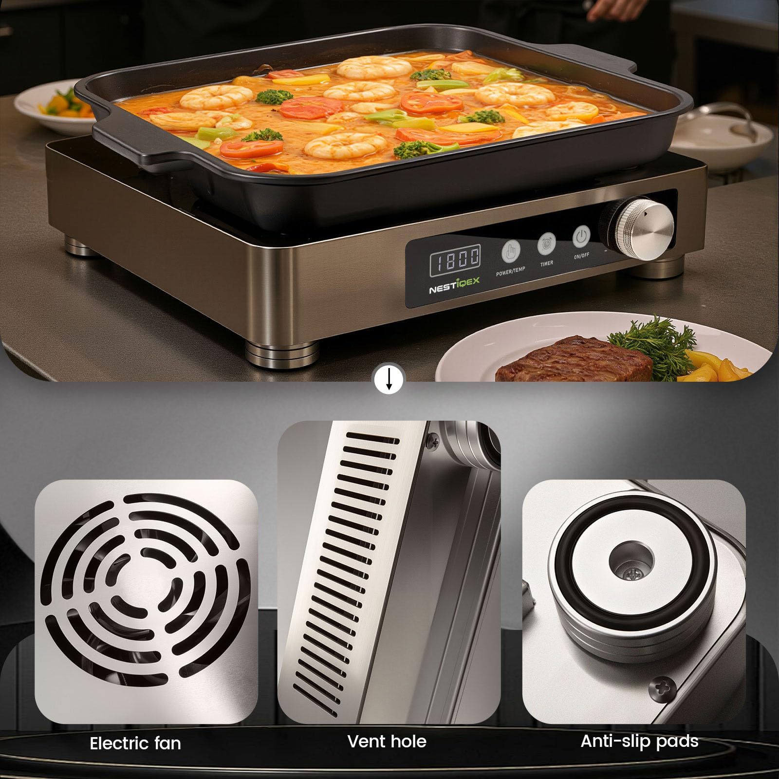 Abangdun 40F commercial induction cooktop bottom view