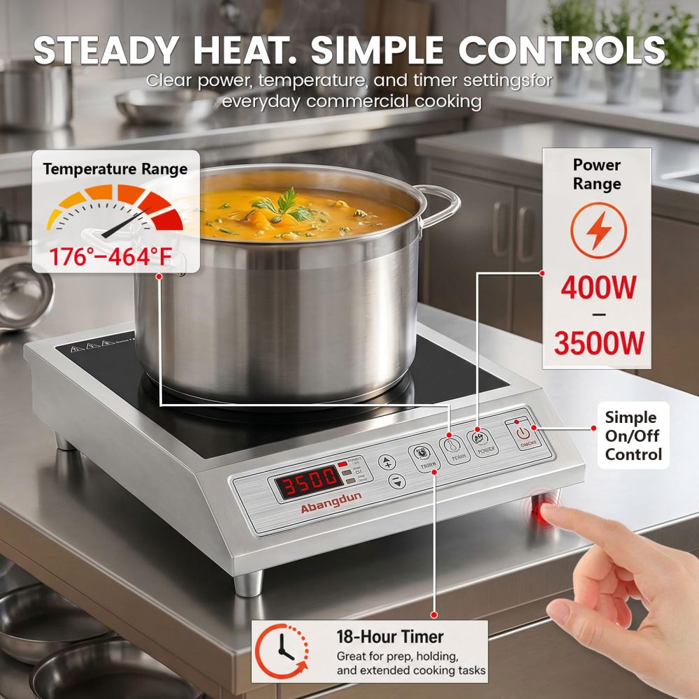 Commercial Induction Cooktop Induction Burner Lower Power Even Heating Hot Plate 3500W /220V