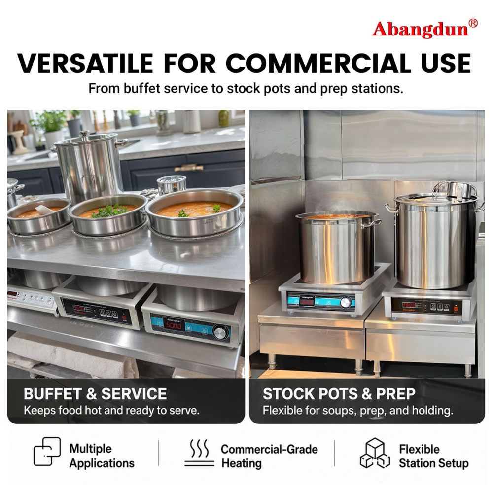 3500W 220V-240V Commercial Induction Cooktop With Button&Knob Control