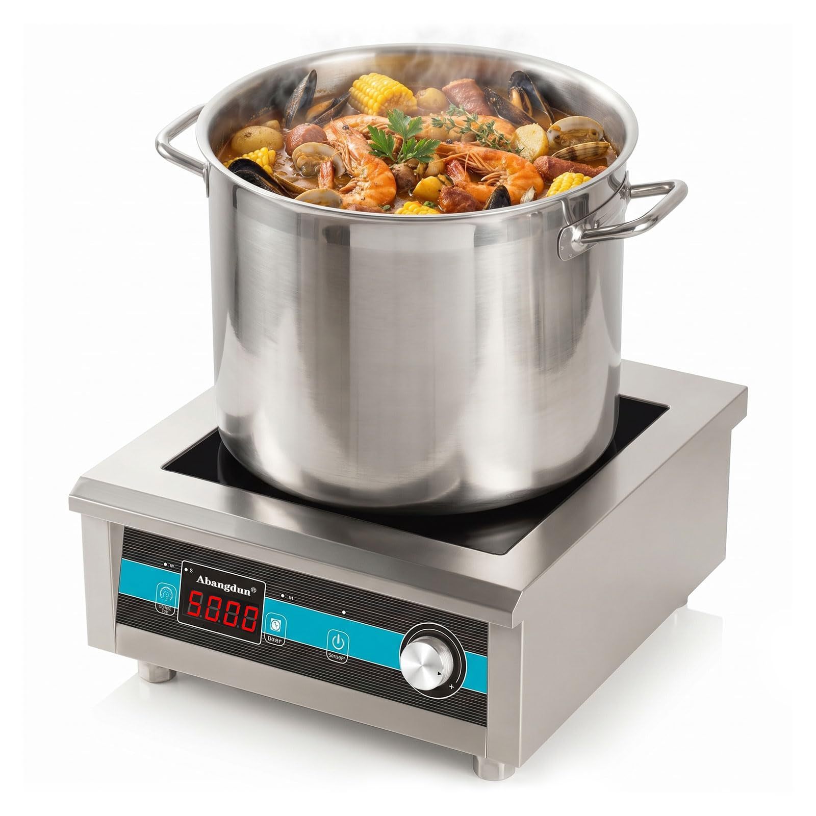 5000W 190V-275V Commercial Induction Cooktop  With Button&Knob Control