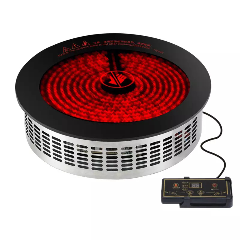 Black Crystal Glass Commercial Infrared Ceramic Cooker | OEM/ODM Customizable