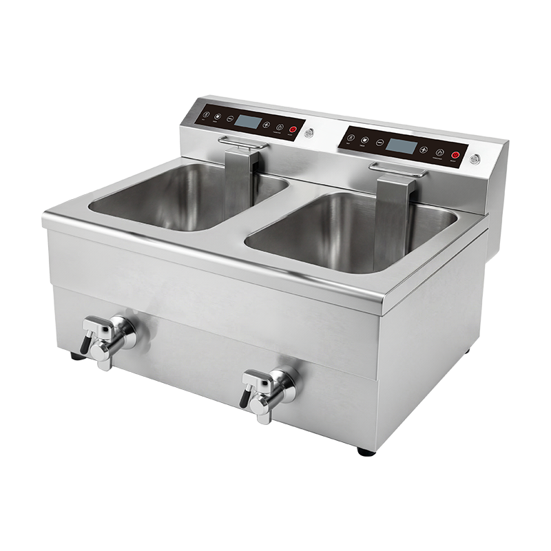 1900W Commercial Double-Tank Induction Deep Fryer With Touch Control | OEM/ODM Supported
