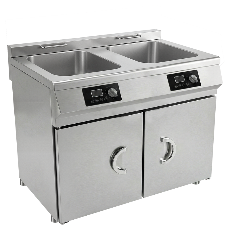 8000W Standing Commercial Double-Tank Induction Deep Fryer With Touch Control | OEM/ODM Supported