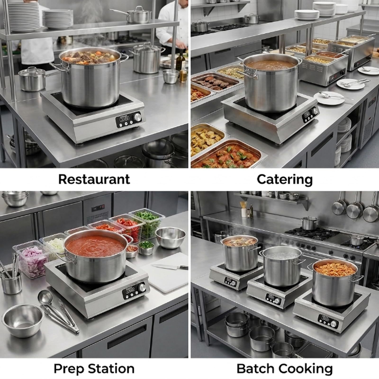 3500W 120V 9.06 Inch Large Coil Commercial Induction Cooktop With 18H Timer