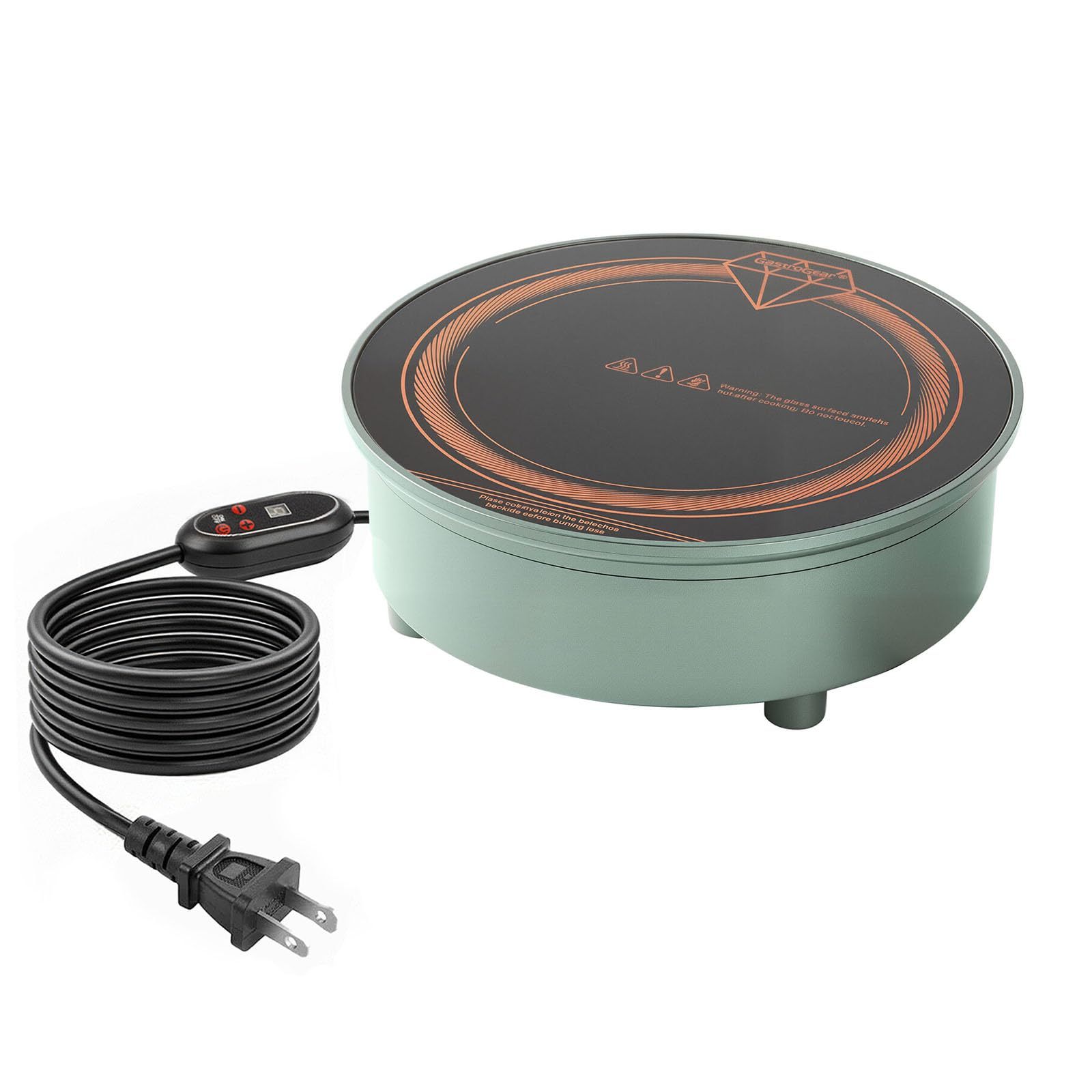 700W Remote Wired Button Panel Control Mini Induction Cooktop With Stainless Steel Moka Pot