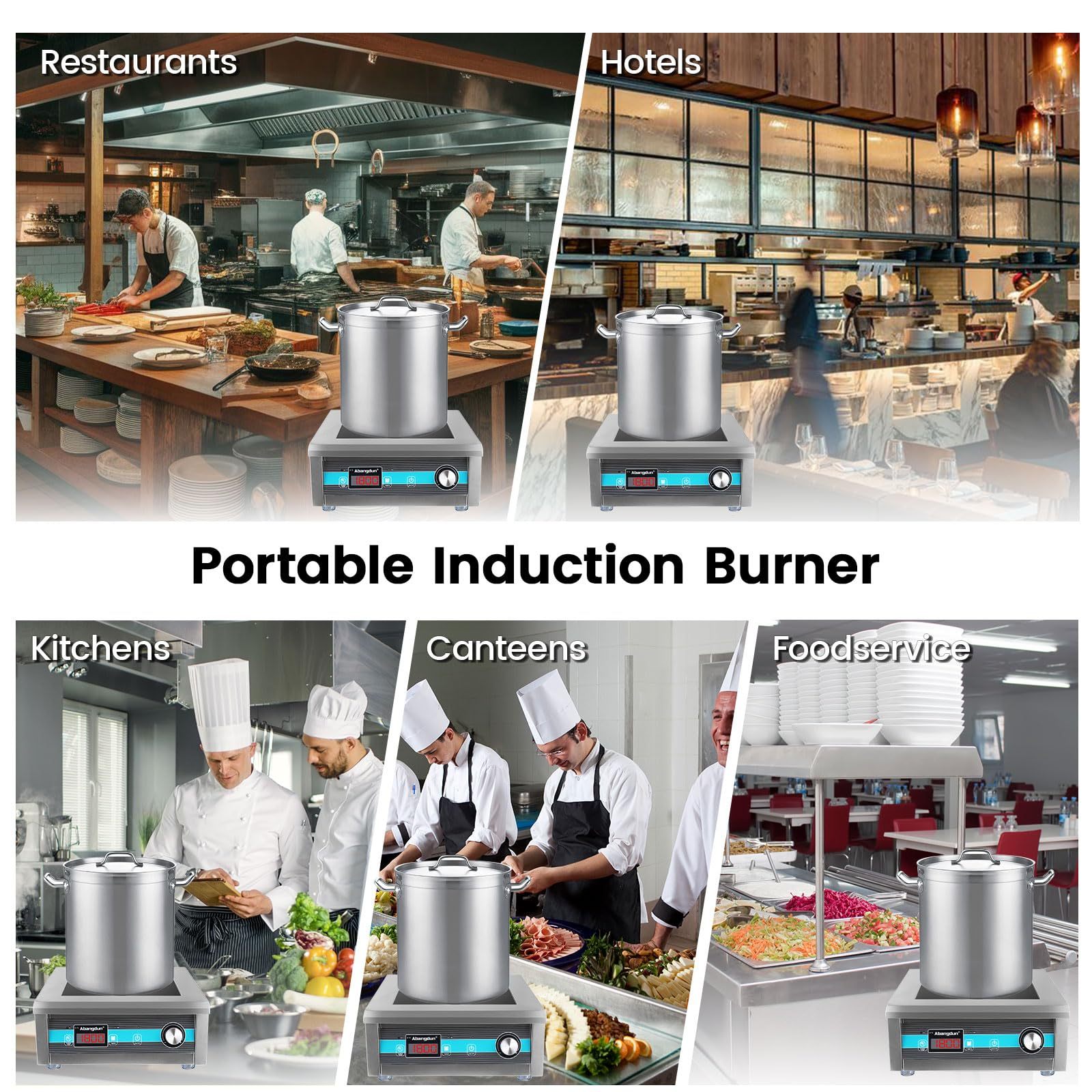 1800W Commercial Induction Cooktop  With Button&Knob Control