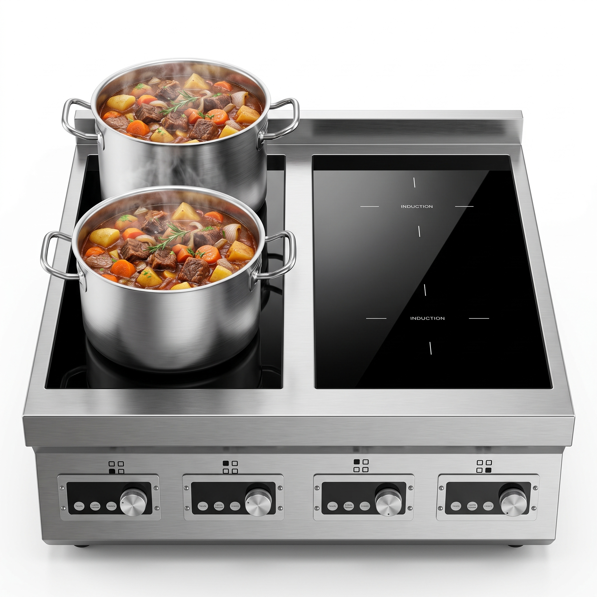 3500W 3-Phase 4-Burner Countertop Induction Cooker With Touch&Knob Control | OEM/ODM Customizable