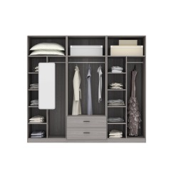 Armoire en bois à quatre portes avec grand espace de rangement