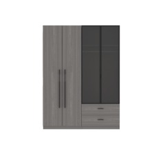 Armoire en bois à quatre portes avec grand espace de rangement