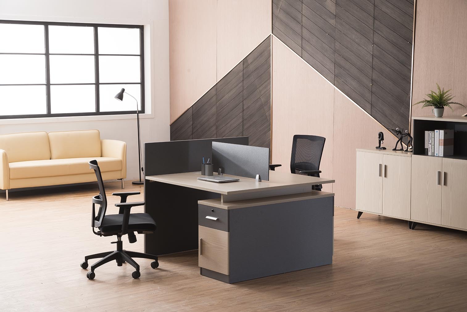 Computer Office Workstation Desk For 4 Person