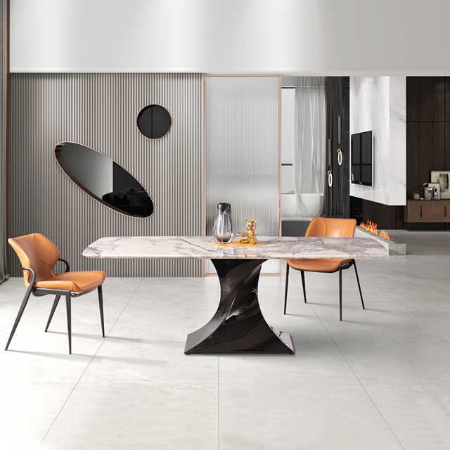 Table à manger carrée en marbre 6 places