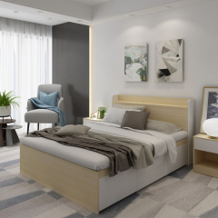 工厂价木制双人床，带储物空间，中国制造