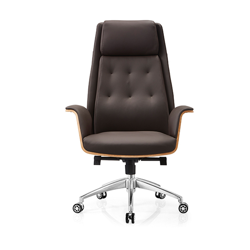 Bürostuhl Holz Chefsessel Leder