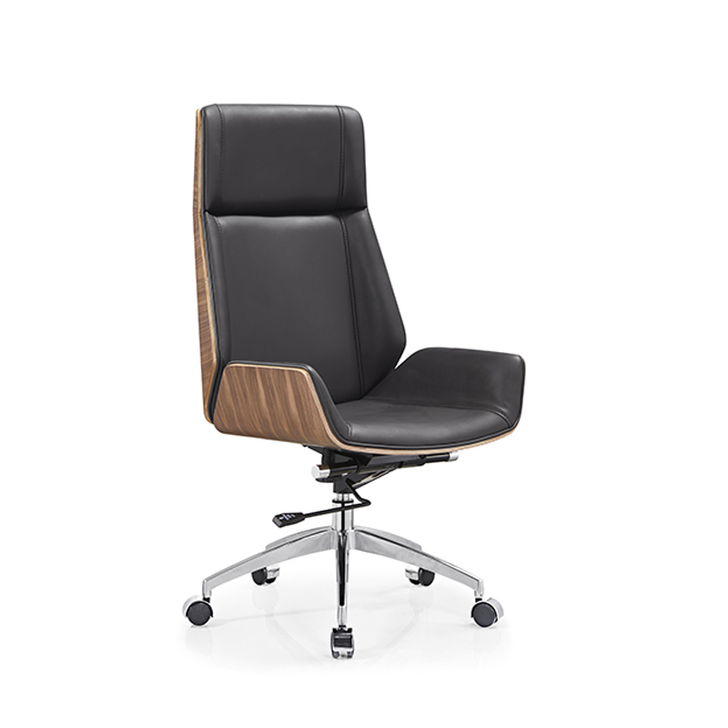 Bürostuhl Holz Chefsessel Leder