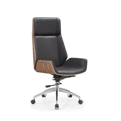 Bürostuhl Holz Chefsessel Leder