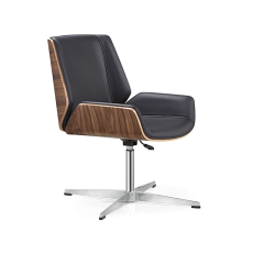 Bürostuhl Holz Chefsessel Leder