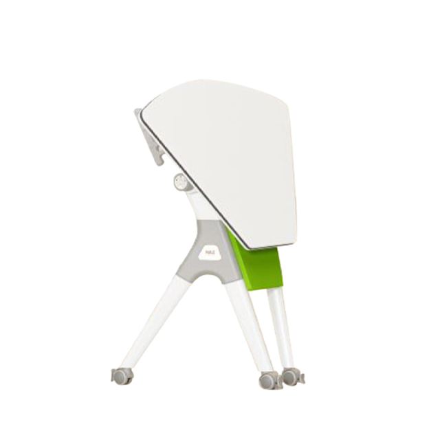 一键翻转梯形折叠桌，带脚轮，适用于商务办公室