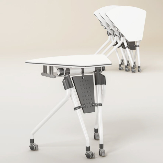 Flip Top Convertible to Workstations Meeting Desks Trapezoidal Training Seminar Tables