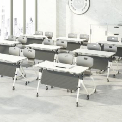 Tables de formation rectangulaires, modulaires et portatives, avec roulettes verrouillables