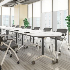 طاولة ندوات على شكل شبه منحرف سداسي الشكل لغرفة اجتماعات المؤتمرات