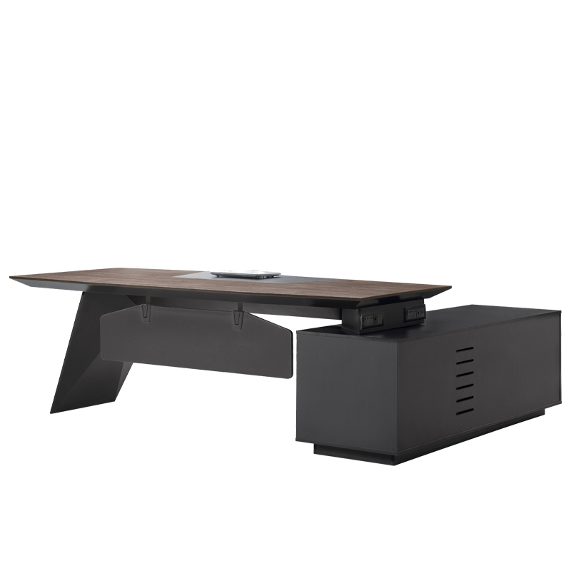 High End Lacquer MDF L Shaped Office Furniture Desk with Hutch