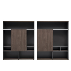 8英尺宽文件柜和书柜，带开放式搁板