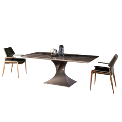 Carbon Glass Natural Stone Premium Dining Table Set