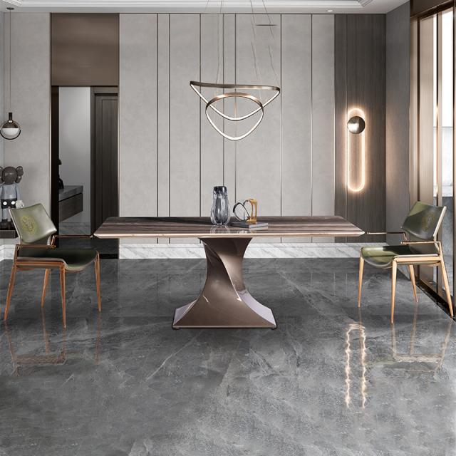 Carbon Glass Natural Stone Premium Dining Table Set