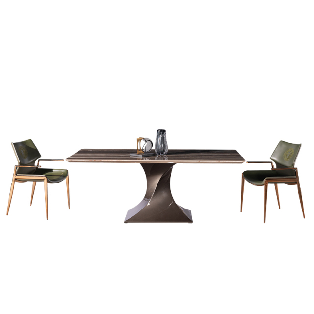 Carbon Glass Natural Stone Premium Dining Table Set