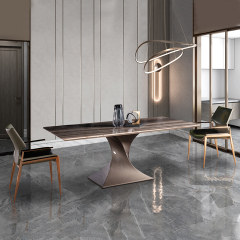 Carbon Glass Natural Stone Premium Dining Table Set