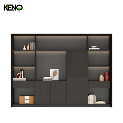 Modular Furniture Home Office PVC Laminated Cabinet and Table with Chair Set