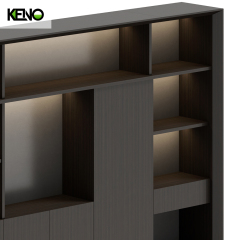 Modular Furniture Home Office PVC Laminated Cabinet and Table with Chair Set